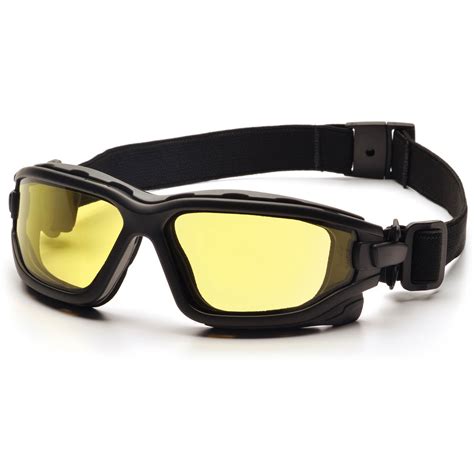 pyramex i force safety glasses goggles black frame amber anti fog lens