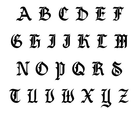 Printable Old English Latin Alphabet Old English Alphabet Lettering
