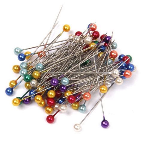 80pcs Decorative Pins Sewing Accessories Tool Bead Needle Colorful