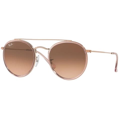 Ray Ban Round Double Bridge Sunglasses Pink Rb3647n 9069a5