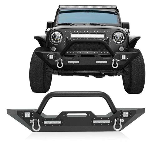 Yitamotor Front Bumper For 2007 2018 Jeep Wrangler Jk Rock Crawler W