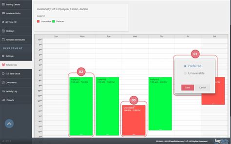 Easyshifts Online Help Manage Availability Employee