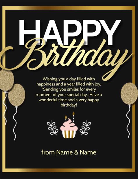 Happy Birthday Wishes Flyer Template Postermywall