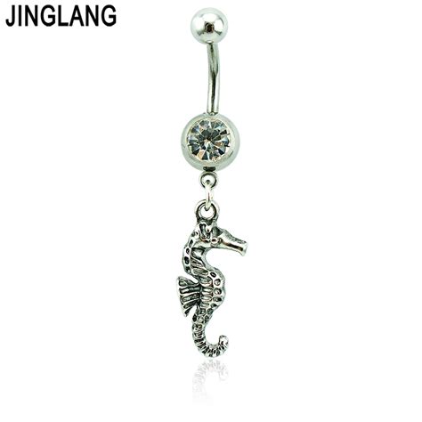Jinglang Body Piercing Jewelry Belly Button Rings 316l Stainless Steel Barbells Dangle Rerto