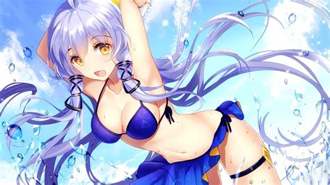 Desktop Wallpaper Stardust Vocaloid Bikini Blue Hair Anime Girl Hd