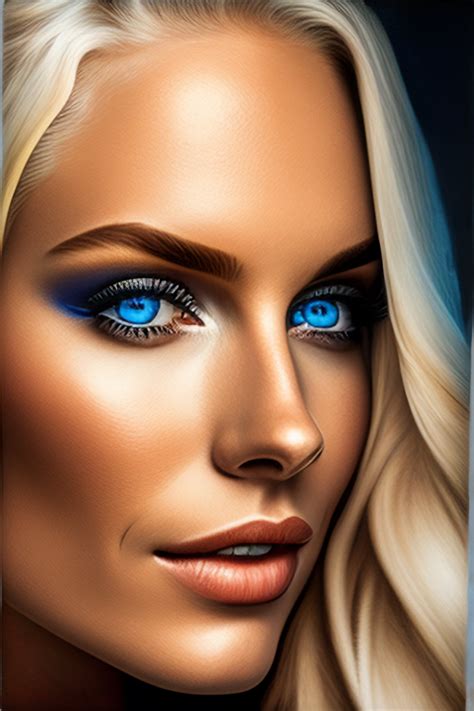 Lexica A Close Up Portrait Of A Beautiful 20 Years Old Blonde And Blue Eyes Woman