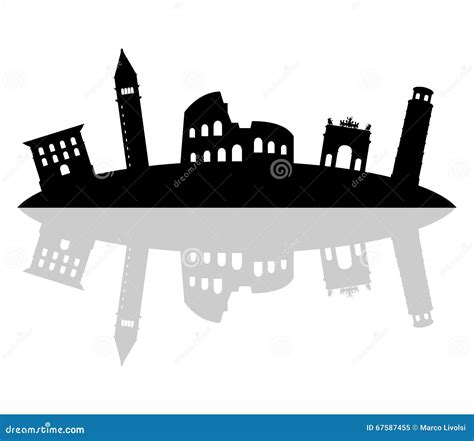 Italy Skyline Illustrated Stock Illustration Illustration Of Building