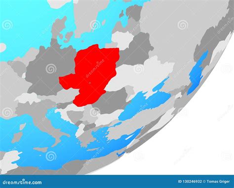 Map Of Visegrad Group On Globe Stock Illustration Illustration Of