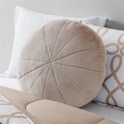 Mainstays Plushy Faux Fur Round Decorative Pillow 23 X 23 Tan