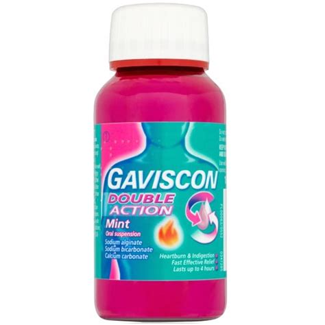 Gaviscon double action mint flavour 16 chewable tablets exp:06/2022 (fast soothing relief from heartburn + indigestion) pink. Buy Gaviscon Double Action Liquid | Peak Pharmacy Online