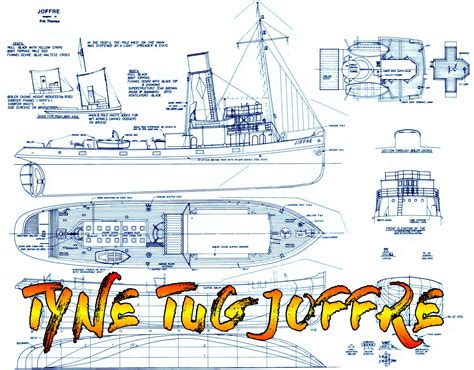 Full Size Printed Plan Build A 148 Scale Radio Control Tyne Tug Boat