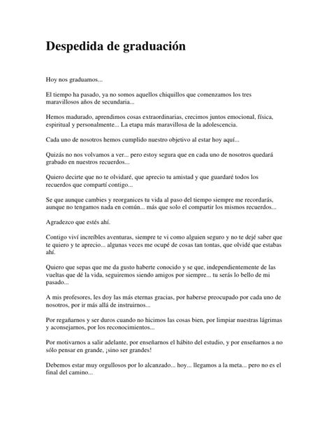 Carta De Despedida Palabras Para Egresados Discurso Graduacion Palabras