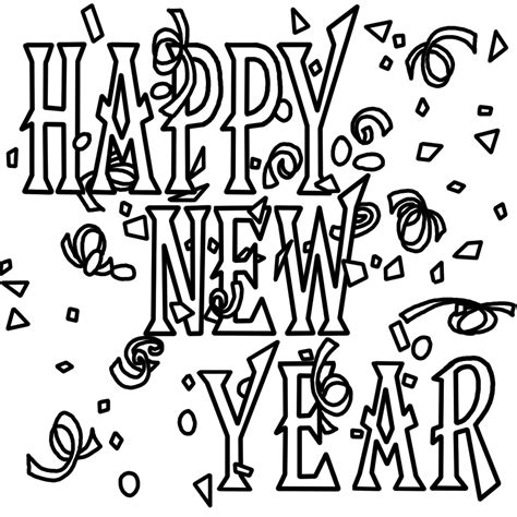 Happy New Year Clipart In Black And White 20 Free Cliparts Download