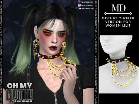 The Sims Resource Oh My Goth Choker Version For Women Lilit In 2023
