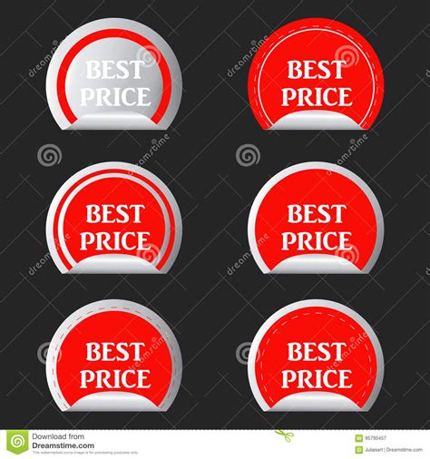 Mega Savings Sale Stickers Set Certificate Emblem Labels Stock Vector