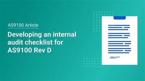 As9100 Rev D Developing An Internal Audit Checklist