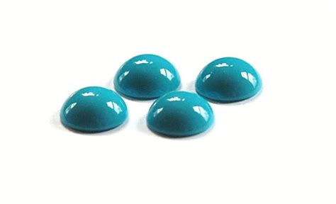 Vintage Opaque Turquoise Blue Glass Cabochons 11mm Cab703y Etsy