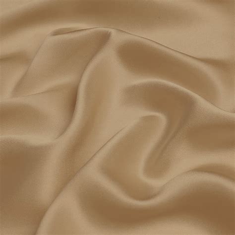 Pure Color Silk Light Gold Fabric Stretch Silk Satin Designer Fabric By