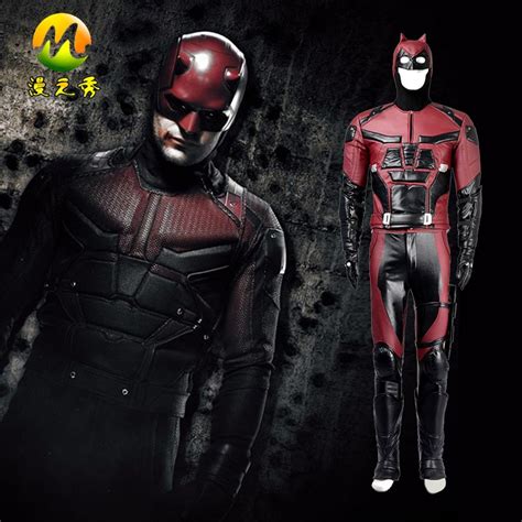 Hot Sale Custom Made Movie Daredevil Costume Suit Upgraded Version Men