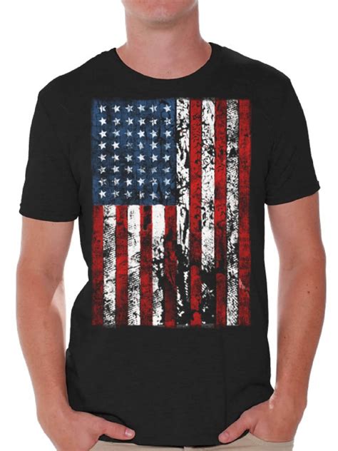 Clothing Shoes Accessories Men S Shirts Men USA Flag Tee Shirt Independence Day T Shirt Th
