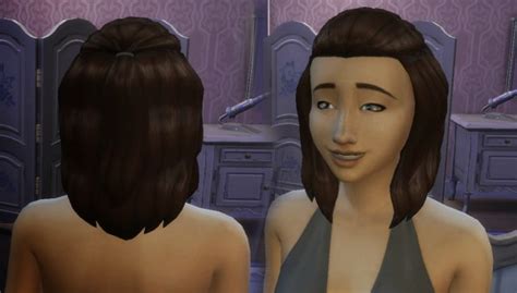 Sims 4 Hairs Mystufforigin Medium Wavy Poof Pulled Back