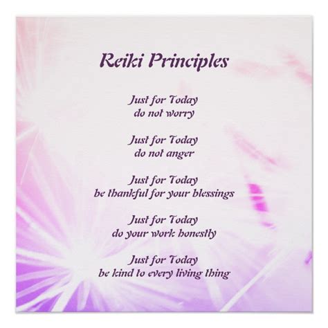 Reiki Principles Poster Zazzleca