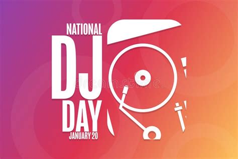 National Dj Day January 20 Holiday Concept Stock Vector