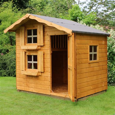 The ultimate playhouse for boys. 7 x 5 Wooden Cottage Playhouse - Double Storey | ShedsFirst