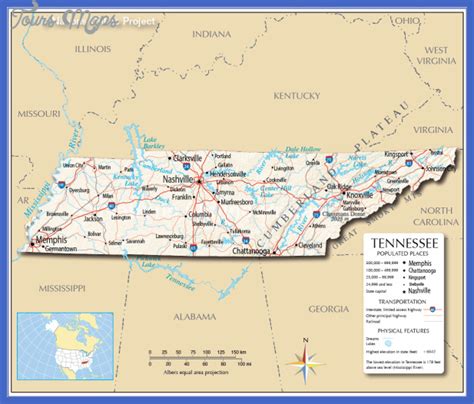 Tennessee base map, courtesy of maps.com. Tennessee Map - ToursMaps.com