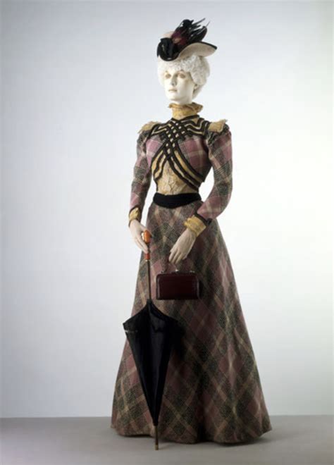 Late 19th Century Womens Dress Plaid Design With Lace Matching