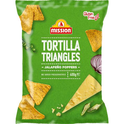 mission tortilla triangles jalapeno poppers 400g woolworths