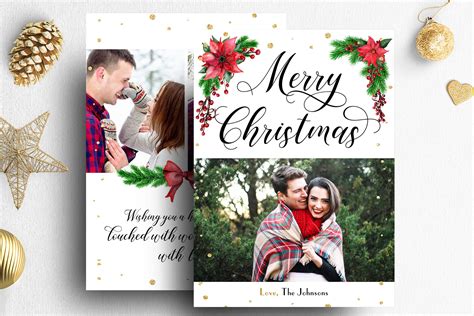 A christmas card template is basically a ready to use christmas card which can be personalized by the user very easily, just be entering the name of the recipient as well as the name of the sender. Christmas Card Photoshop Template ~ Card Templates ~ Creative Market