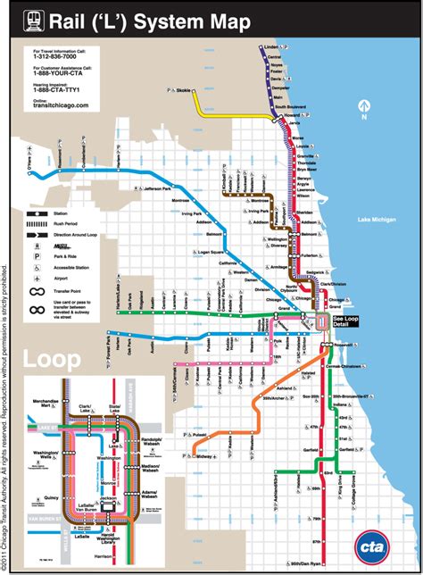 Transit Maps Official Map Chicago Cta “l” Commuter Rail 2011