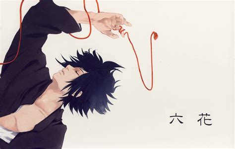Wallpaper Hand Grey Background Naruto Red Thread Ninja Closed Eyes Sasuke Uchiha Lying On