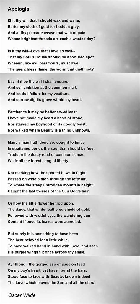 Apologia Poem By Oscar Wilde Poem Hunter