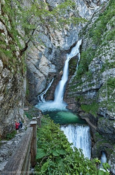 Waterfalls Savica Falls Lake Bohinj Slovenia Waterfall Beautiful