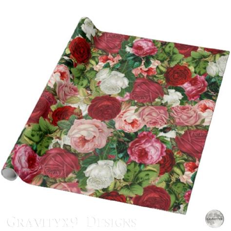 Vintage Flowers Wrapping Paper Print Wrapping Paper