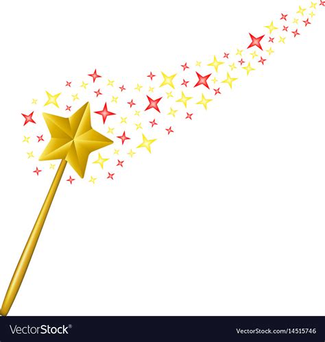 Magic Wand With Coloured Stars Royalty Free Vector Image