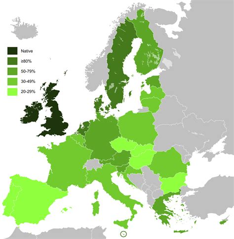 English Language In Europe Wikipedia Infographic Map Historical