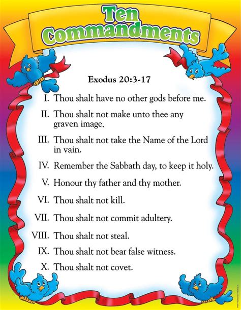 Ten Commandments Biblical Friendly Chart Hs Bible Study Pinterest