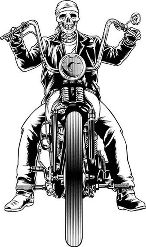 Biker Skull Skeleton Motorcycle Chopper Harley Davidson Sportster
