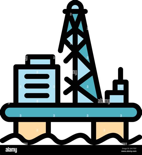 Offshore Oil Production Icon Outline Offshore Oil Production Vector