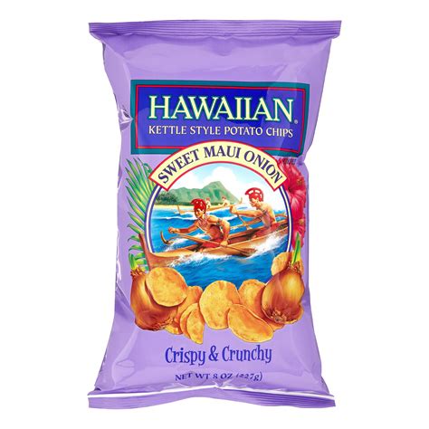 Hawaiian Kettle Style Sweet Maui Onion Potato Chips 8 Oz