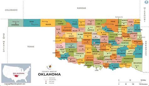 Labeled Map Of Oklahoma With Capital And Cities