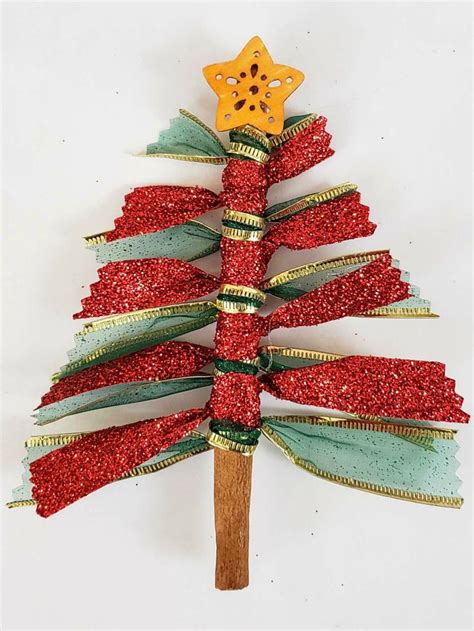Cinnamon Stick Christmas Tree Ornament Kindergarten Christmas Crafts