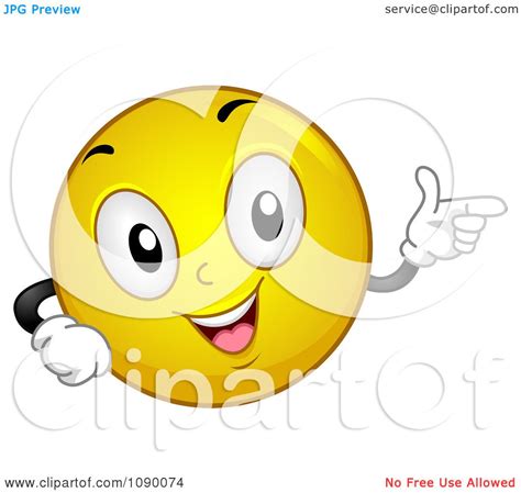Clipart Smiley Emoticon Pointing Royalty Free Vector Illustration By