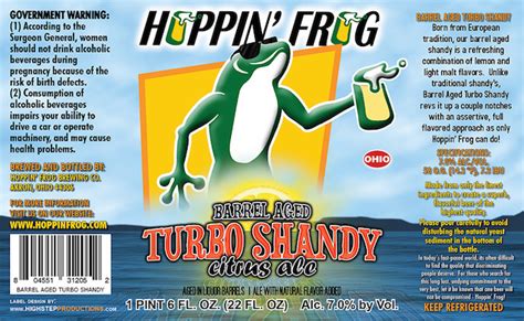 Hoppin Frog Bourbon Barrel Aged Turbo Shandy Returns Tuesday