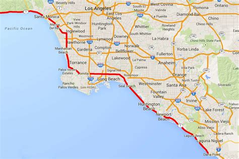 Los Angeles Beaches Map Mobil Pribadi