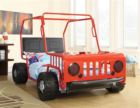 Coaster 400372 Casey Red Jeep Twin Bed Twin Car Bed Jeep Bed Kid Beds