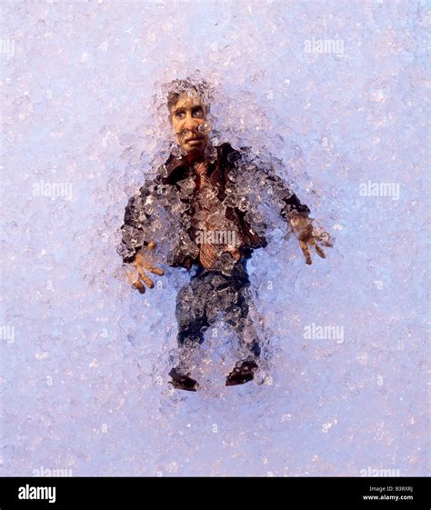 Frozen Man On Ice Stock Photo Alamy